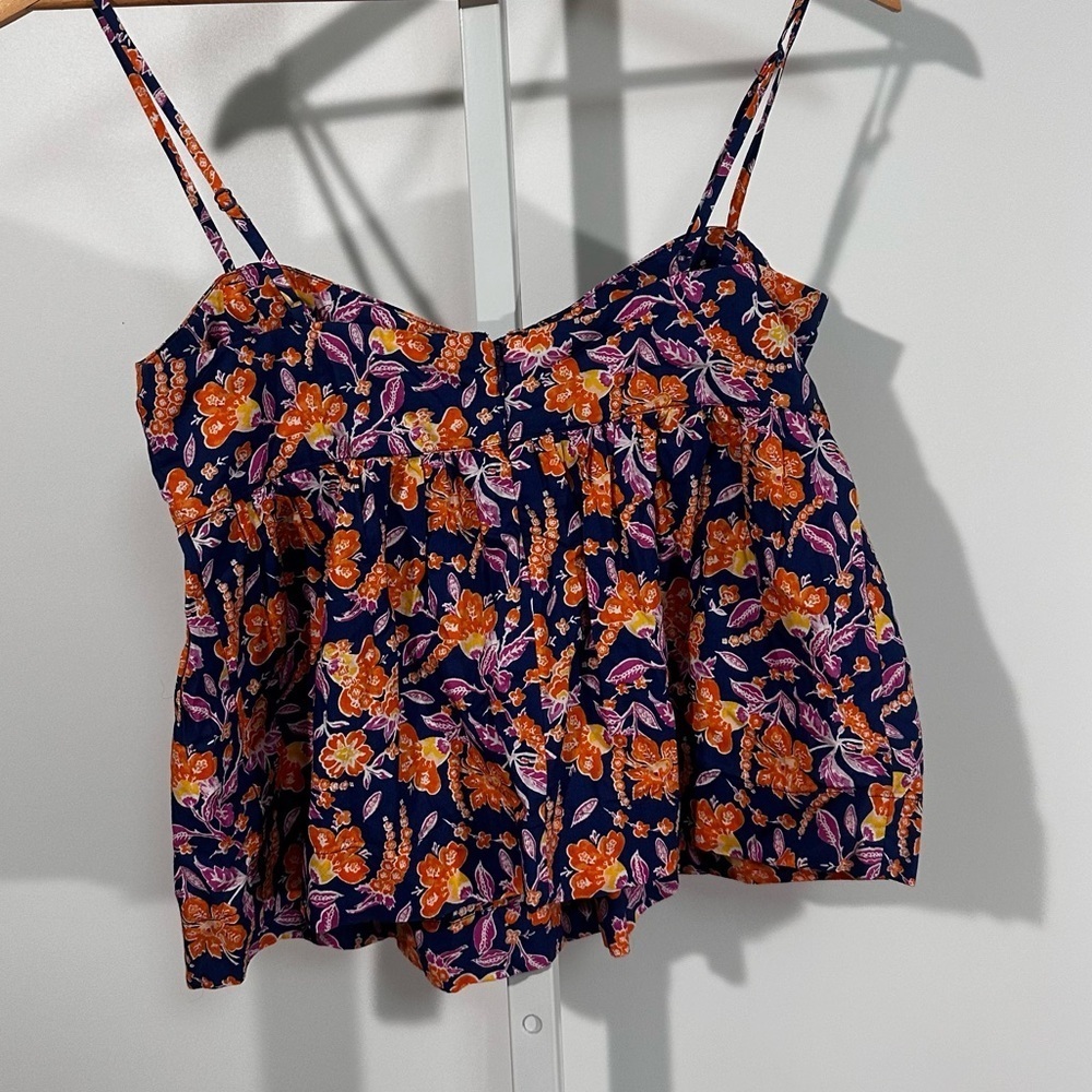 J.Crew Floral Cotton Poplin Cami Top NWT (Size XS) - Picture 3 of 6